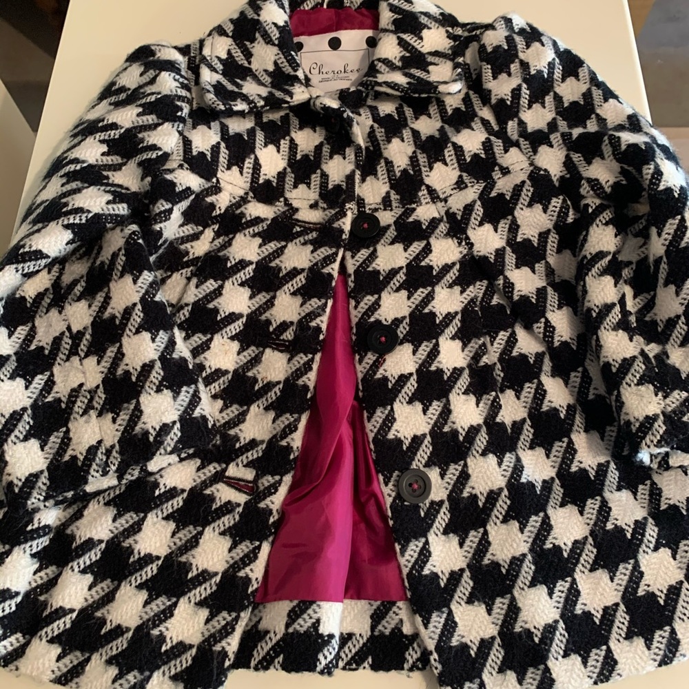 Girls Cherokee black and white winter coat